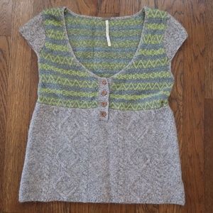Free People Babydoll Nordic Fair Isle Sweater
